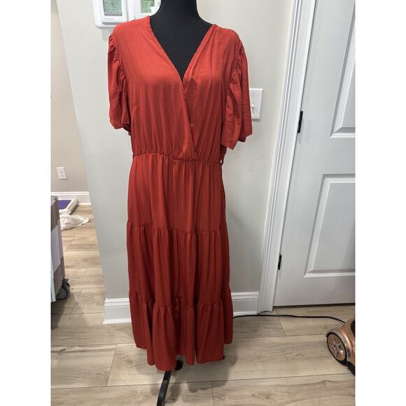 Petal & Pup Barker Maxi Dress Rust Boho Cottagecore Comfort Dress Women Large - Picture 3 of 10